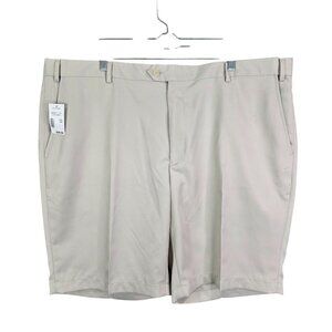 Mens Jos. A Bank Beige Traveler Chino Shorts Flat Front Polyester 10.5" Inseam 4